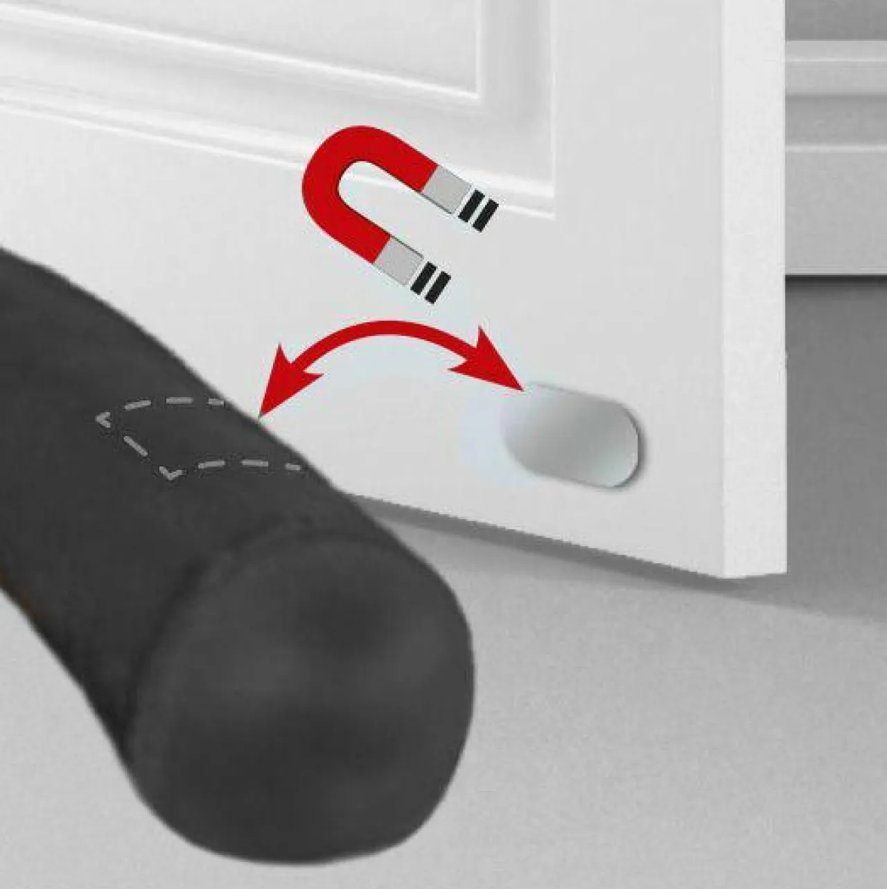 LUANCE Coussin bas de porte polycoton (L80 x 7,5 cm) Aimanté Noir Clearance