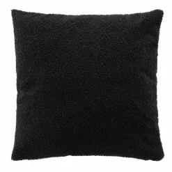 DOUCEUR D'INTERIEUR Coussin carré bouclette (45 x 45 cm) Wooly Noir New