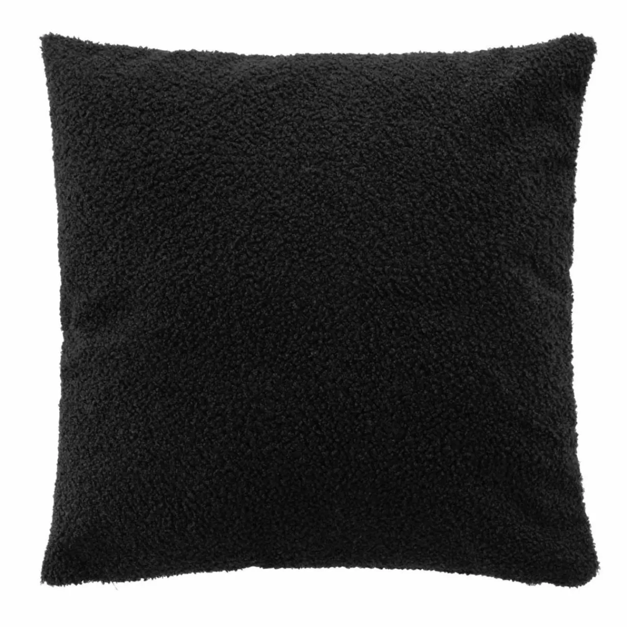 DOUCEUR D'INTERIEUR Coussin carré bouclette (45 x 45 cm) Wooly Noir New