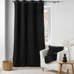 DOUCEUR D'INTERIEUR Coussin carré bouclette (45 x 45 cm) Wooly Noir New