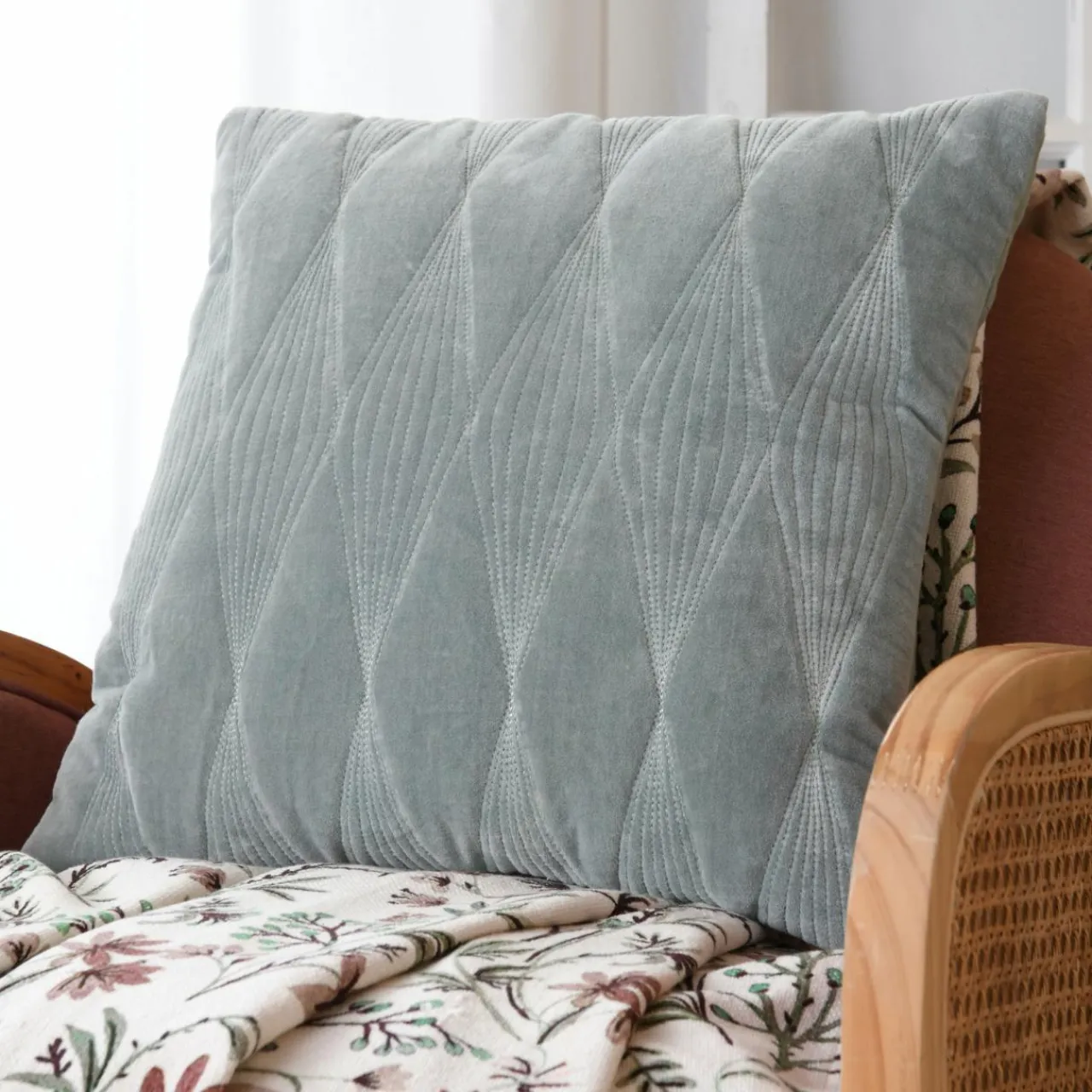 LOVELY CASA Coussin carré (40 cm) Naomie Vert Jade Outlet