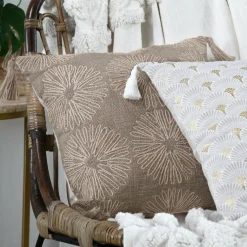 LOVELY CASA Coussin carré coton (40 cm) Sultan Marron Discount