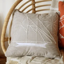 LOVELY CASA Coussin carré coton (40 cm) Yacht Gris Online