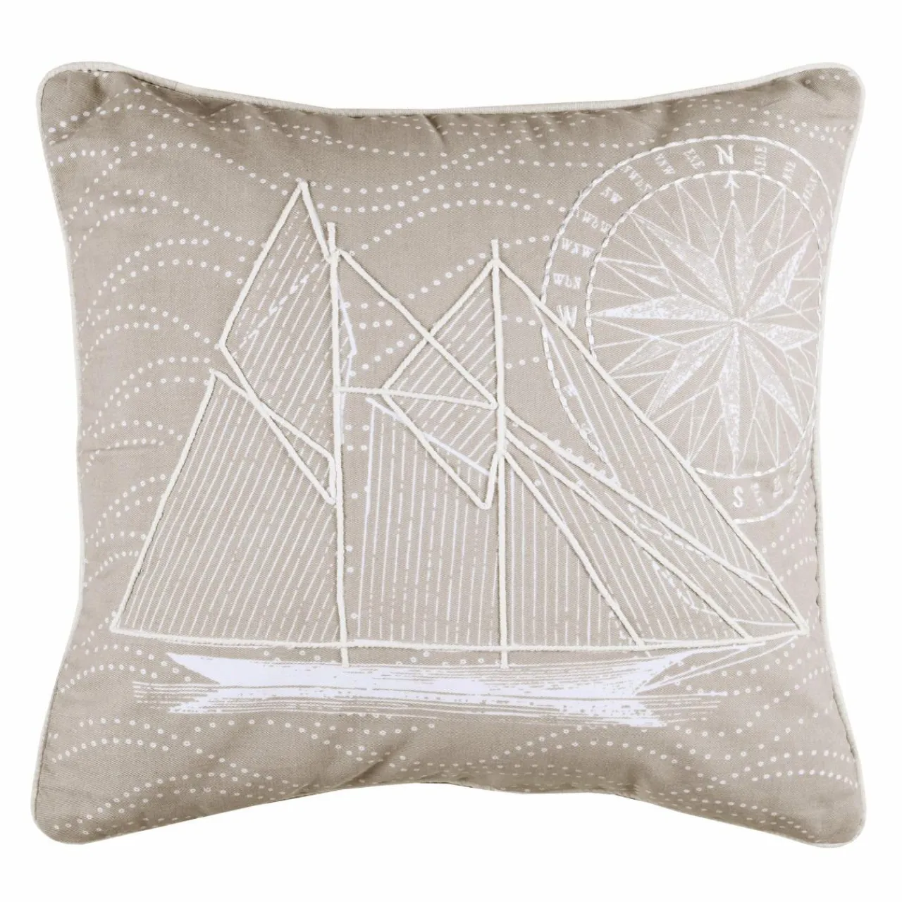 LOVELY CASA Coussin carré coton (40 cm) Yacht Gris Online