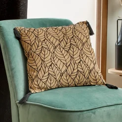EMINZA Coussin carré coton et jute (40 x 40 cm) Nama Noir Hot