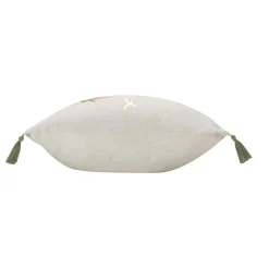DOUCEUR D'INTERIEUR Coussin carré coton pompons (45 x 45 cm) Papeete Vert sauge Best