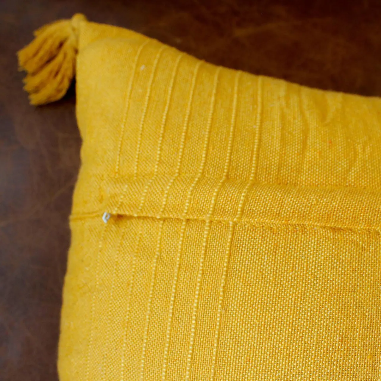 ENJOY HOME Coussin carré coton recyclé (40 x 40 cm) Bombay Jaune moutarde Outlet