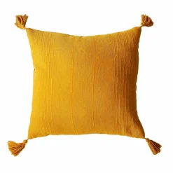 ENJOY HOME Coussin carré coton recyclé (40 x 40 cm) Bombay Jaune moutarde Outlet