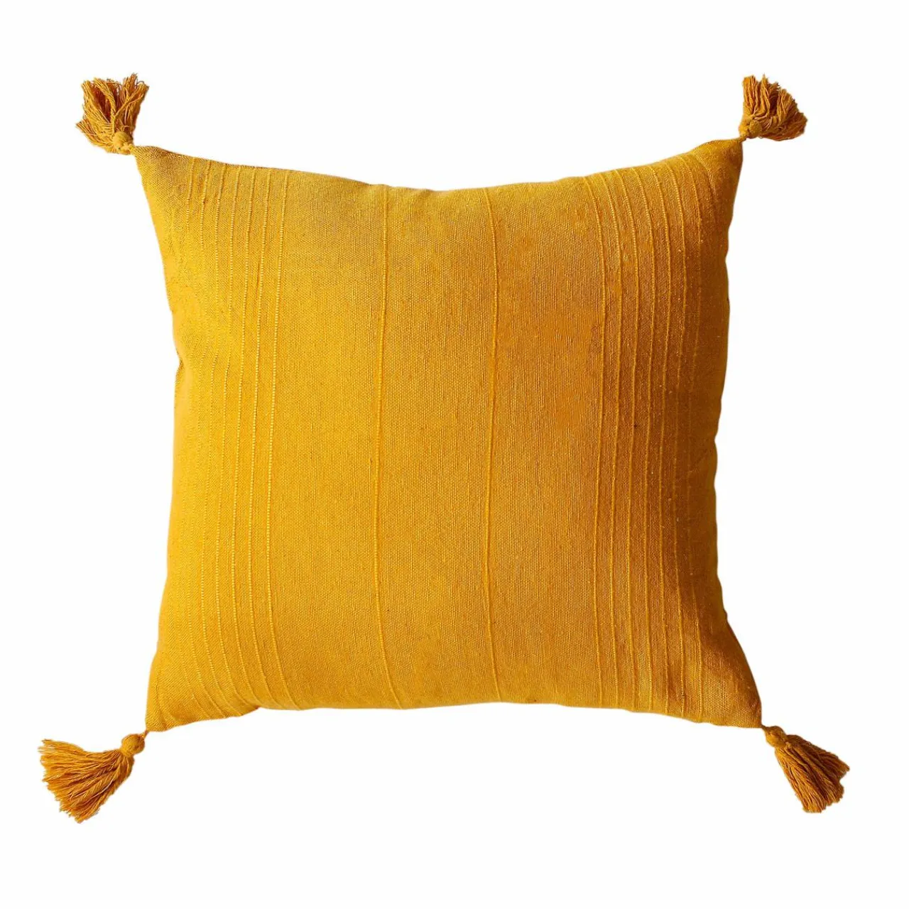 ENJOY HOME Coussin carré coton recyclé (40 x 40 cm) Bombay Jaune moutarde Outlet