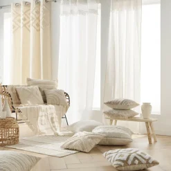 douceur d'intu017drieur Coussin carré coton tissé (60 x 60 cm) Atlas Beige Online