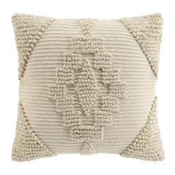 douceur d'intu017drieur Coussin carré coton tufté (45 x 45 cm) Kamary Ecru Best