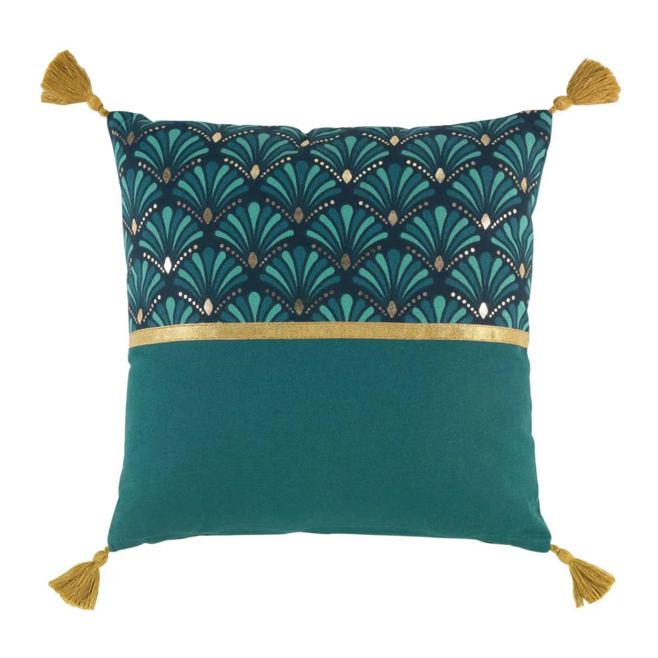 douceur d'intu017drieur Coussin carré coton (40 x 40 cm) Artchic Bleu Discount