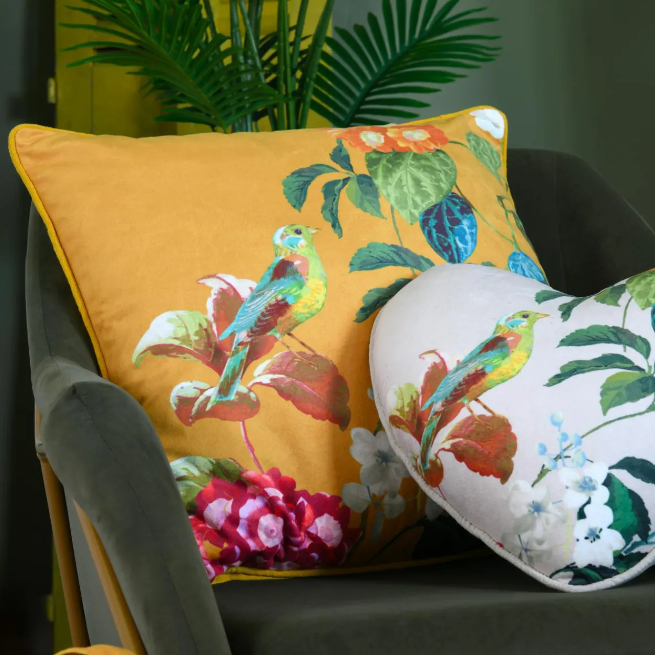 STOF Coussin carré coton (50 x 50 cm) Emmy Jaune moutarde Best