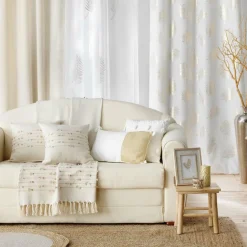 douceur d'intu017drieur Coussin carré coton (40 x 40 cm) Golden sunset Blanc Outlet