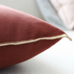 ENJOY HOME Coussin carré coton (40 x 40 cm) Harmony grenat Rouge Discount