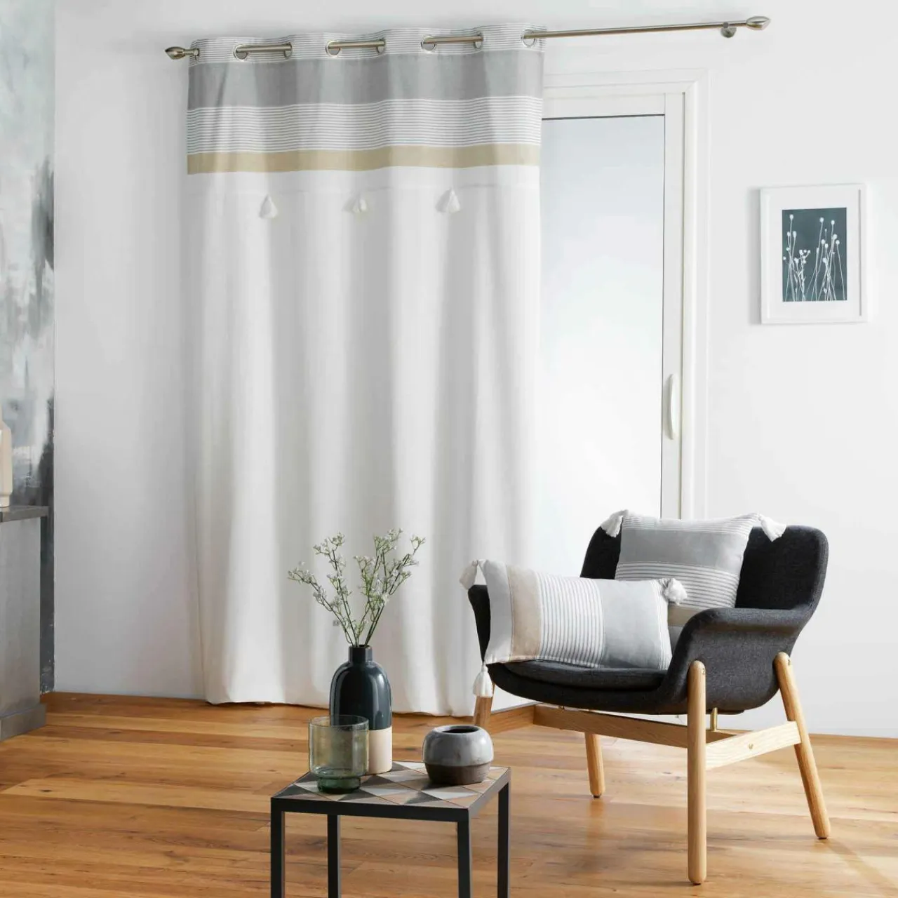 douceur d'intu017drieur Coussin carré coton (40 x 40 cm) Iliade Blanc Best
