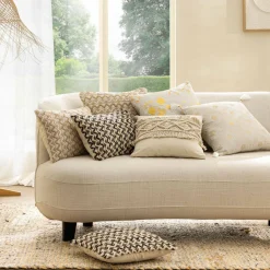 douceur d'intu017drieur Coussin carré coton (40 x 40 cm) Loumeo Beige New