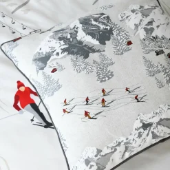 LOVELY CASA Coussin carré coton (50 x 50 cm) Meribel Gris