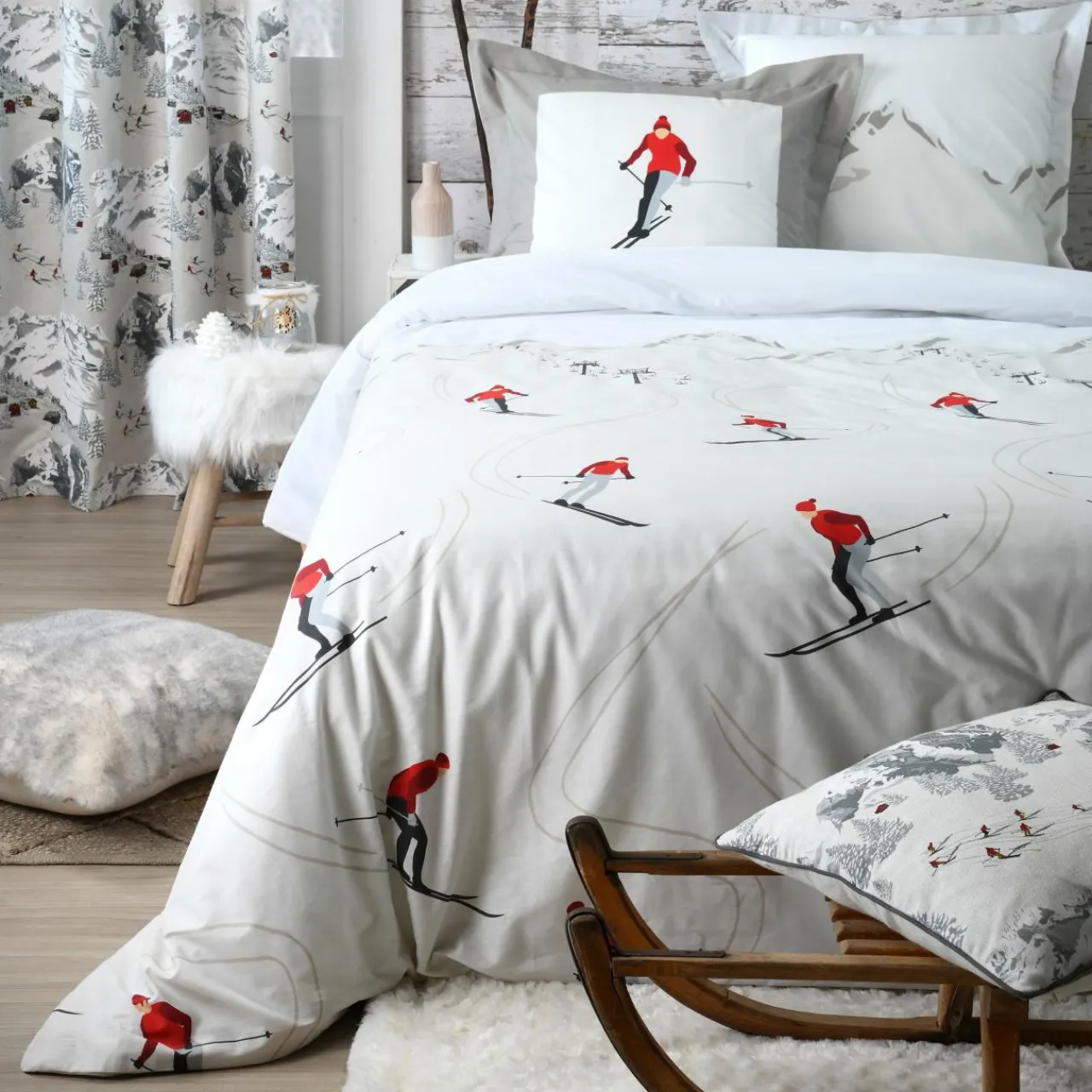 LOVELY CASA Coussin carré coton (50 x 50 cm) Meribel Gris