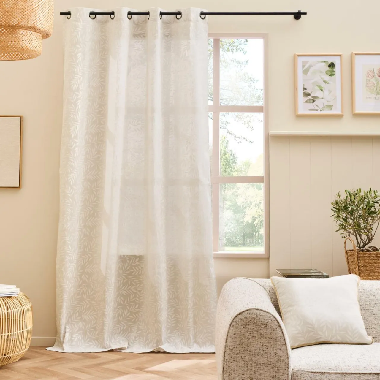 douceur d'intu017drieur Coussin carré coton (45 x 45 cm) Naya Beige New