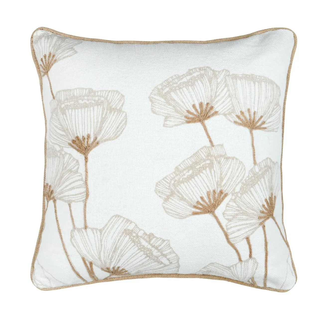 STOF Coussin carré coton (45 x 45 cm) Oriana Ecru Clearance
