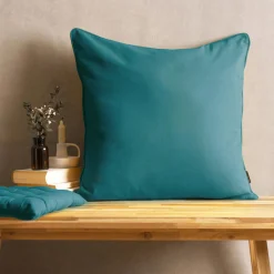 EMINZA Coussin carré coton (60 x 60 cm) Pixel Bleu canard Clearance