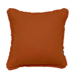 EMINZA Coussin carré coton (45 x 45 cm) Pixel franges Terracotta Online