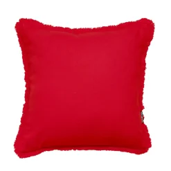 EMINZA Coussin carré coton (45 x 45 cm) Pixel franges Rouge Outlet