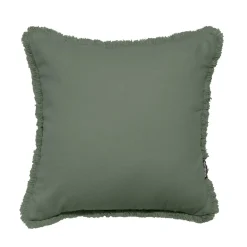 EMINZA Coussin carré coton (45 x 45 cm) Pixel franges Vert kaki Sale