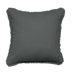 EMINZA Coussin carré coton (45 x 45 cm) Pixel franges Gris Anthracite Discount