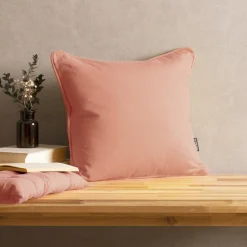 EMINZA Coussin carré coton (40 x 40 cm) Pixel Rose Pêche Sale