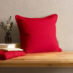 EMINZA Coussin carré coton (40 x 40 cm) Pixel Rouge New