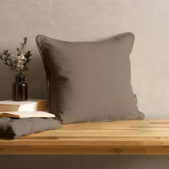 EMINZA Coussin carré coton (40 x 40 cm) Pixel Taupe Online