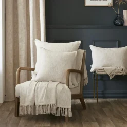L'EFFET PAPILLON Coussin carré coton (45 x 45 cm) Sixtine Beige Discount