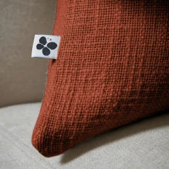 L'EFFET PAPILLON Coussin carré coton (45 x 45 cm) Sixtine Terracotta Best
