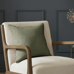 L'EFFET PAPILLON Coussin carré coton (45 x 45 cm) Sixtine Vert romarin Hot