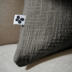 L'EFFET PAPILLON Coussin carré coton (60 x 60 cm) Sixtine Gris ardoise Gris foncé Outlet