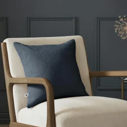L'EFFET PAPILLON Coussin carré coton (45 x 45 cm) Sixtine Bleu nuit Clearance