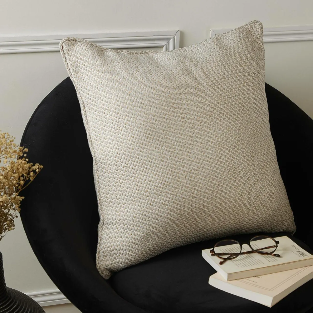 EMINZA Coussin carré effet chiné (50 x 50 cm) James sable Beige Online