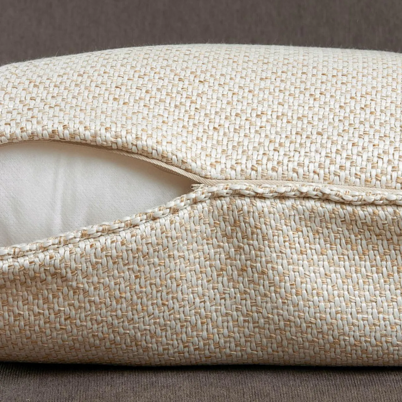 EMINZA Coussin carré effet chiné (50 x 50 cm) James sable Beige Online