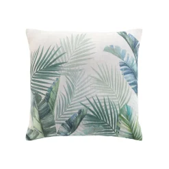 douceur d'intu017drieur Coussin carré effet lin (45 x 45 cm) Native Vert Discount