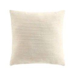 douceur d'intu017drieur Coussin carré en flanelle relief (45 x 45 cm) Nils Ecru Hot