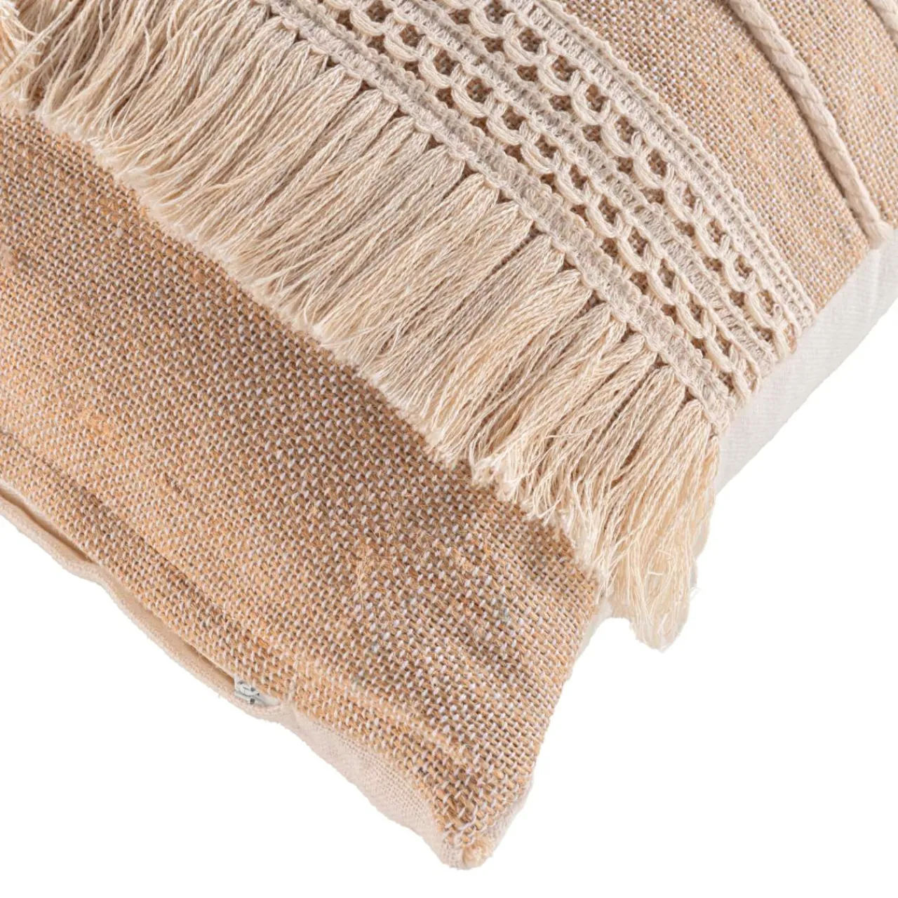 douceur d'intu017drieur Coussin carré en jute et coton (45 x 45 cm) Cirrus Beige