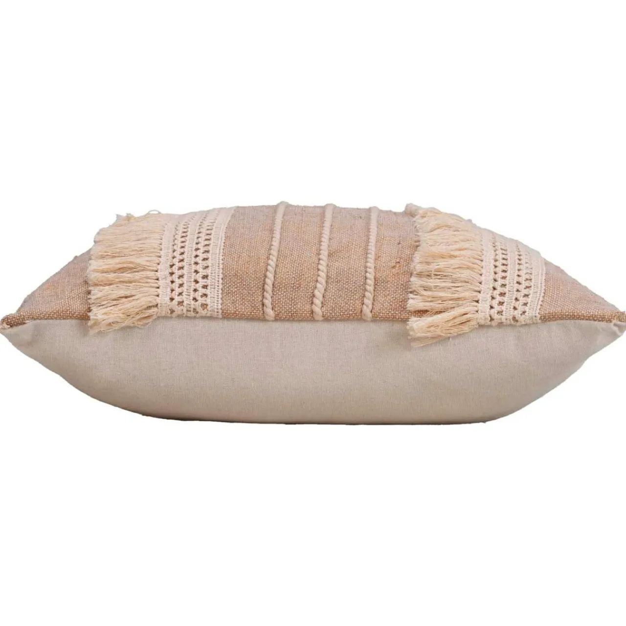 douceur d'intu017drieur Coussin carré en jute et coton (45 x 45 cm) Cirrus Beige
