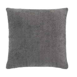 douceur d'intu017drieur Coussin carré en velours chenille (45 x 45 cm) Leo Gris Anthracite Best