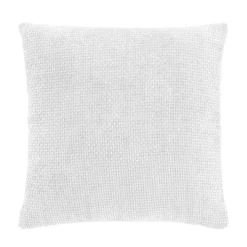 douceur d'intu017drieur Coussin carré en velours chenille (45 x 45 cm) Leo Blanc Clearance