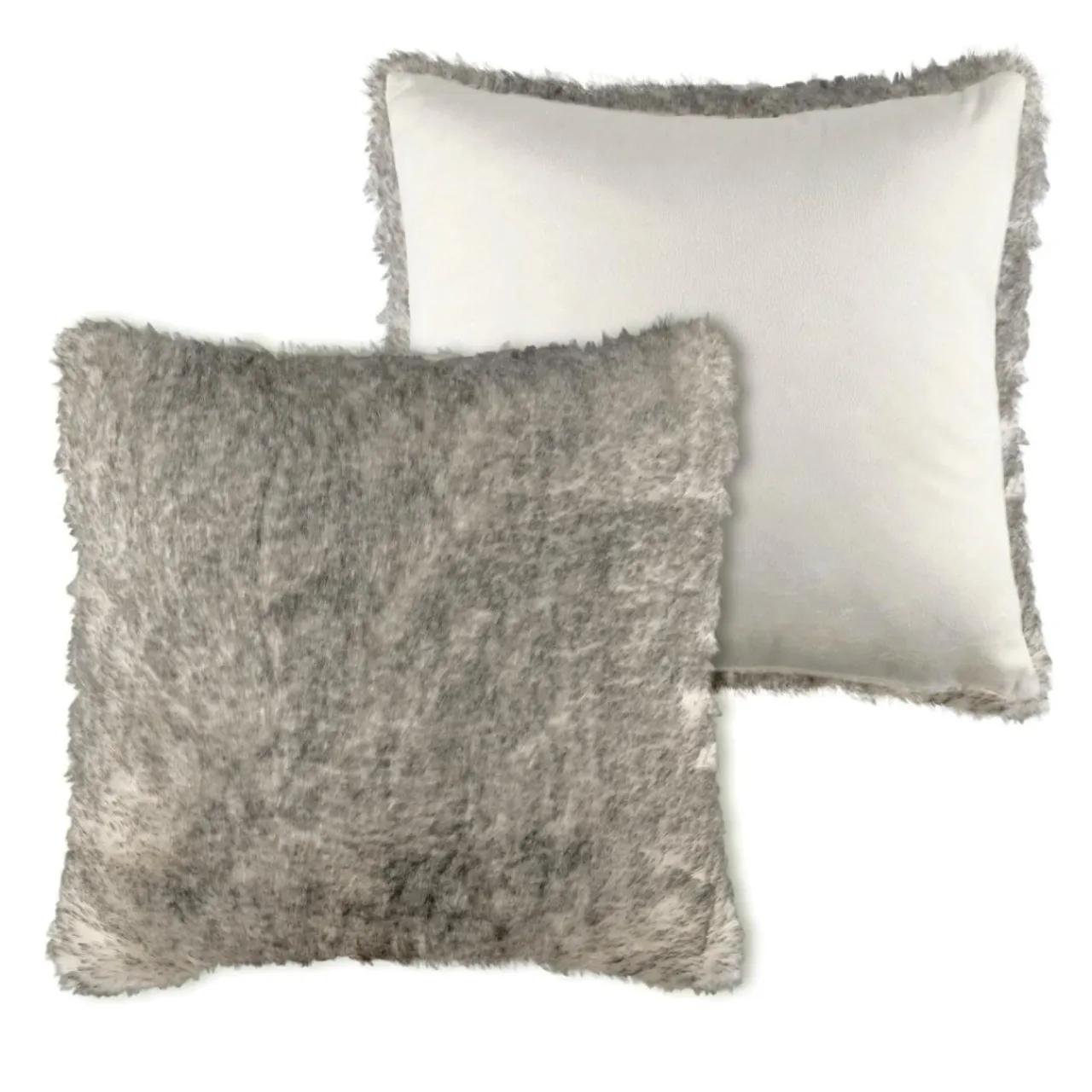 EMINZA Coussin carré fausse fourrure (50 x 50 cm) Manaslu Gris Best