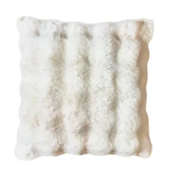 EMINZA Coussin carré fausse fourrure (50 x 50 cm) Toronto Ivoire Outlet