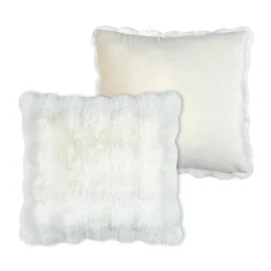STOF Coussin carré fausse fourrure (45 x 45 cm) Nebraska Ecru New