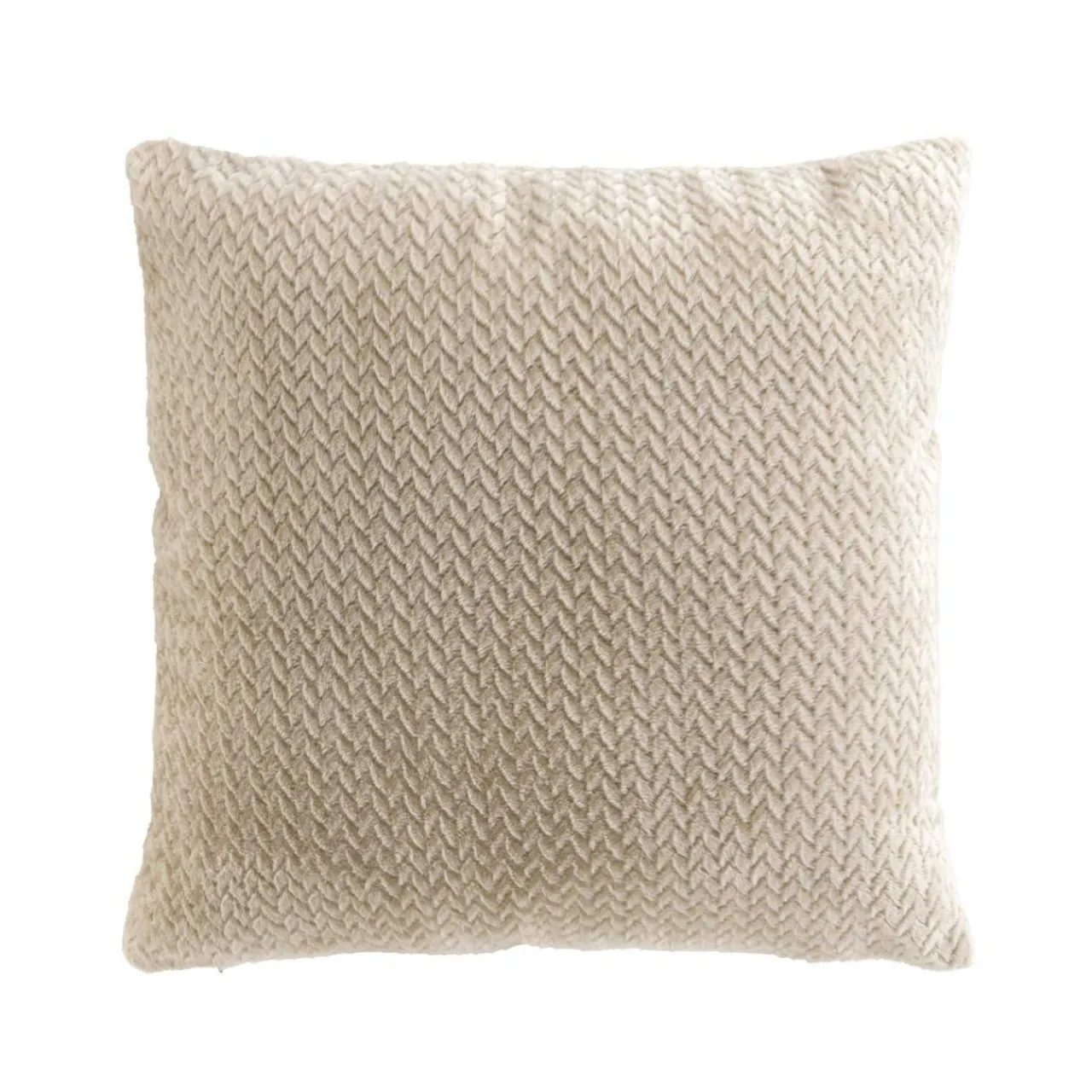 douceur d'intu017drieur Coussin carré flanelle relief (45 x 45 cm) Flanela Beige New